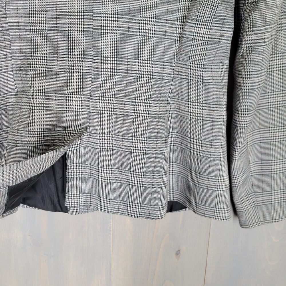 Calvin Klein Blazer Women 4 Grey Glen Plaid Single Button Tailored Jacket - Picture 7 of 9